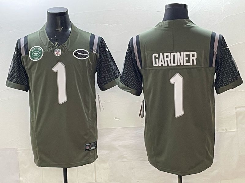 Men New York Jets #1 Gardner green 5th generations Throwback Nike 2025 Limited NFL Jersey style 02->new york jets->NFL Jersey